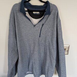 Magellan Outdoors Classic Fit  Quarter Zip Heathered Blue Back 3XL